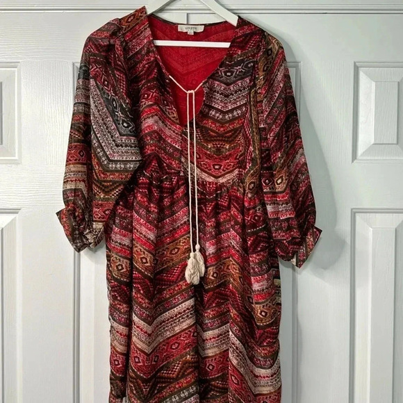 Umgee babydoll boho gypsy lined dress tunic size Small - Picture 2 of 6